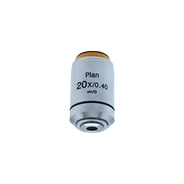 20X Infinity-Corrected Plan Achromatic Metallurgical Microscope Objective Lens Working Distance 5.8mm, SKU MT13033431, three quarter front view