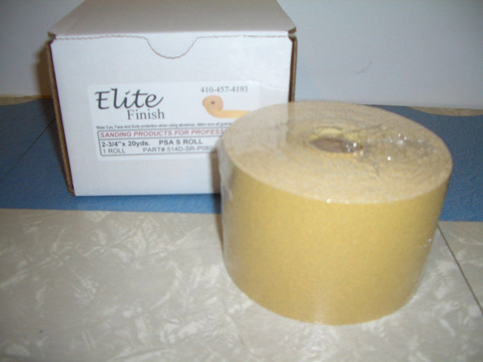 280 Grit 2-3/4 x 25 yd Roll PSA Sandpaper Premium Gold Aluminum Oxide (stick-on)