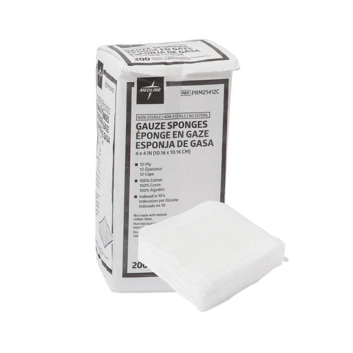 Package of 4"x4" woven gauze sponges