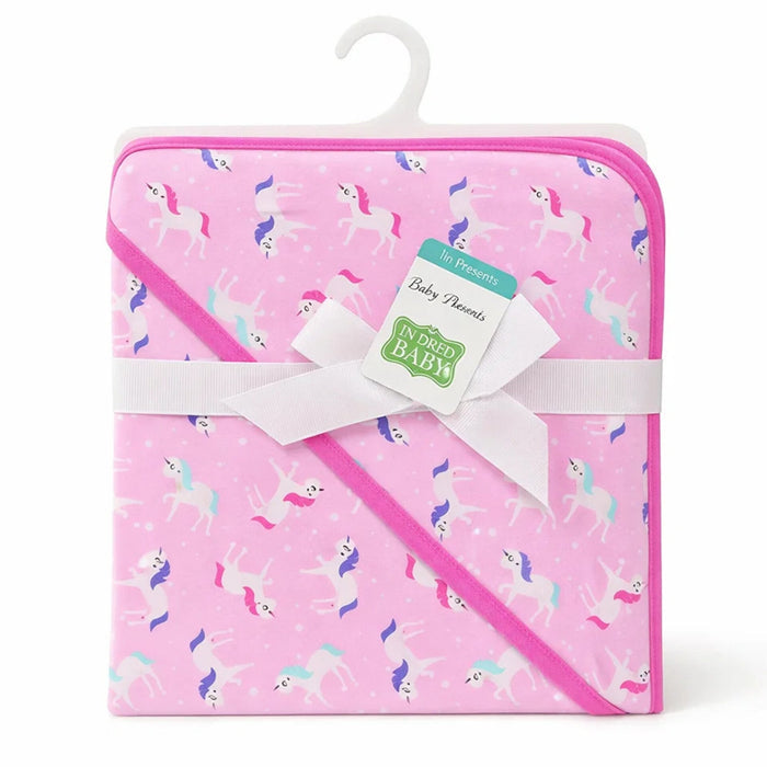 Aifeier - Hooded Cotton Wrap - Pink - Unicorn