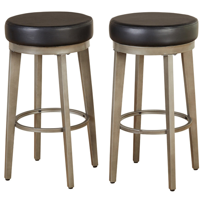angelo:HOME Swivel Stools - Linden Gun Metal set of 2 (black) - angelo:HOME - Dining Chairs