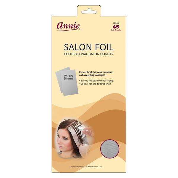 Annie Aluminum Hair Coloring Salon Foil Sheets, 45 Count, Silver