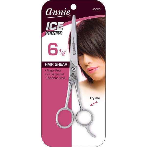 Annie Ice Tempered Stainless Steel Hair Shears 6.5 Inch, 1 Count, Silver