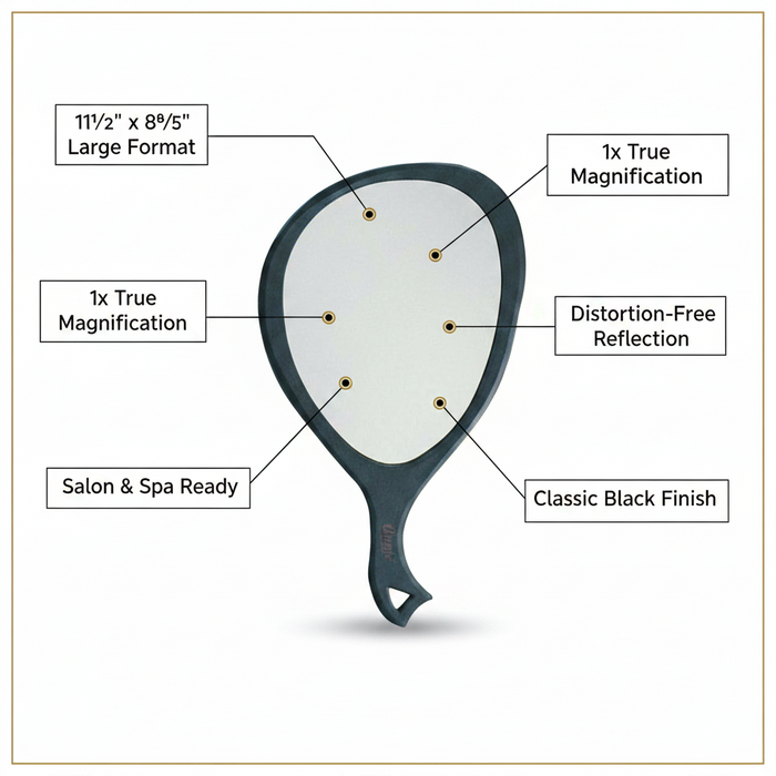 Annie Salon Teardrop Mirror Large, 1 Count, Black