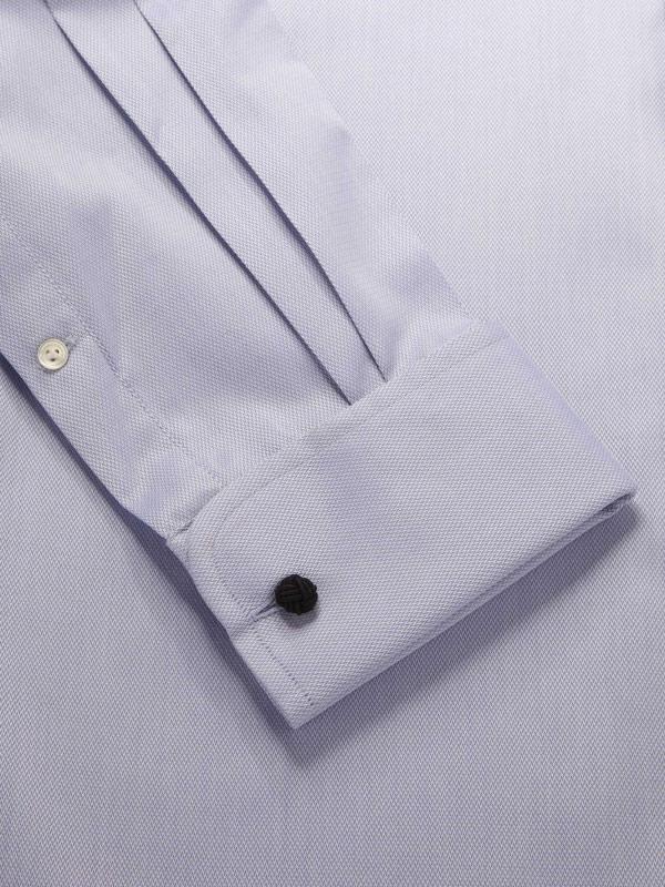 Antonello Blue Solid Full Sleeve Double Cuff Tailored Fit Classic Formal Two Ply Mercerized Cotton Shirt