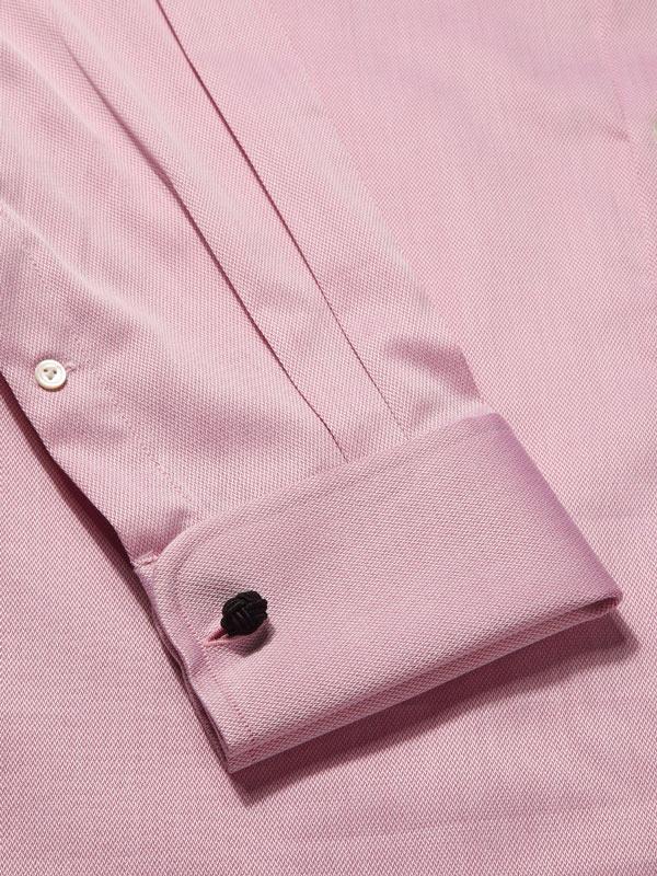 Antonello Rose Solid Full Sleeve Double Cuff Tailored Fit Classic Formal Two Ply Mercerized Cotton Shirt