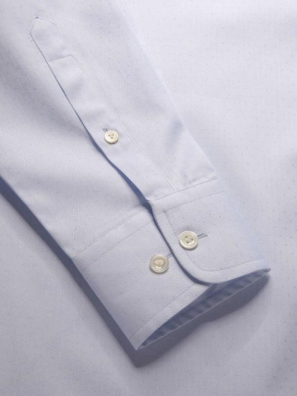 Antonello Sky Solid Single Cuff Tailored Fit Classic Formal Two Ply Mercerized Cotton Shirt