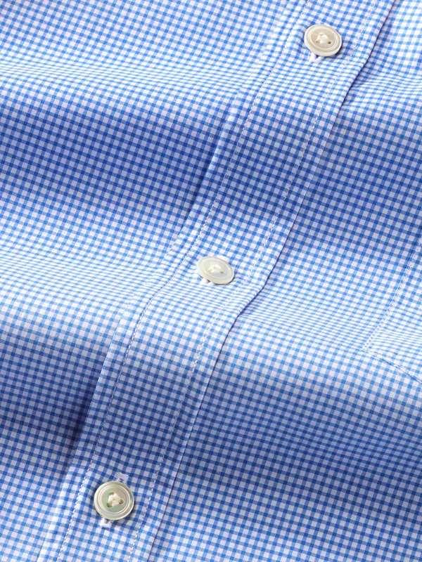 Barboni Blue Check Full Sleeve Single Cuff Classic Fit Classic Formal Silk Touch Egyptian Giza Cotton Shirt