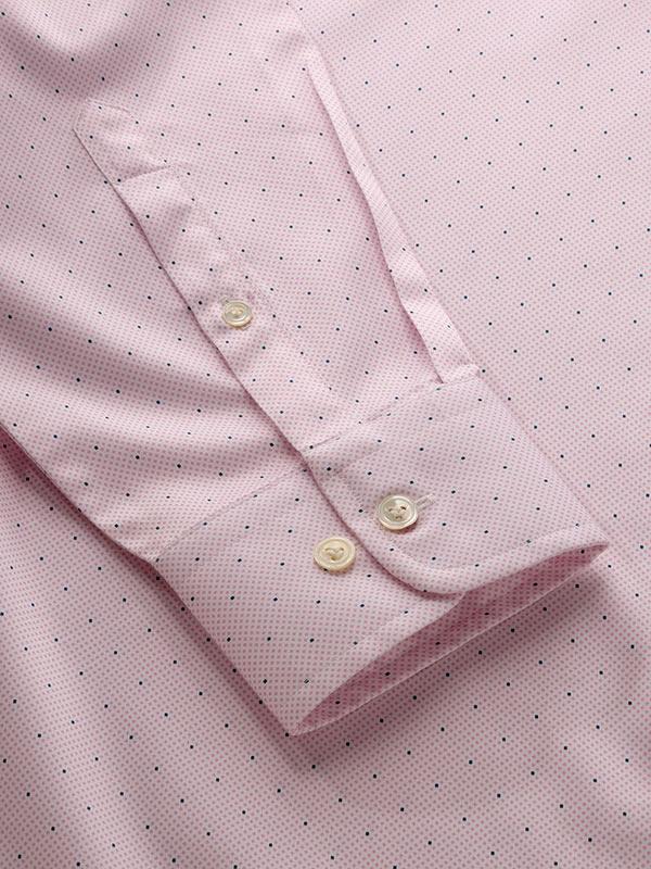 Bassano Pink Printed Full Sleeve Single Cuff Classic Fit Classic Formal Cotton Shirt