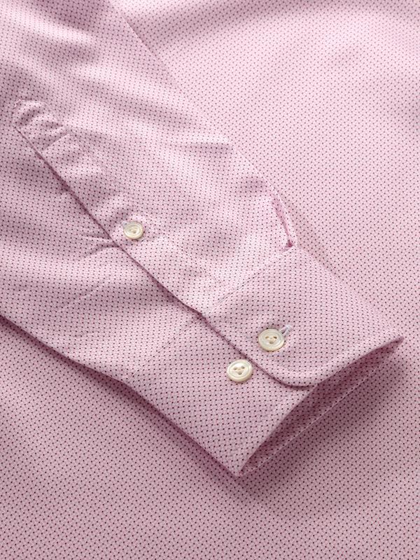 Bassano Pink Printed Full Sleeve Single Cuff Tailored Fit Classic Formal Cotton Shirt