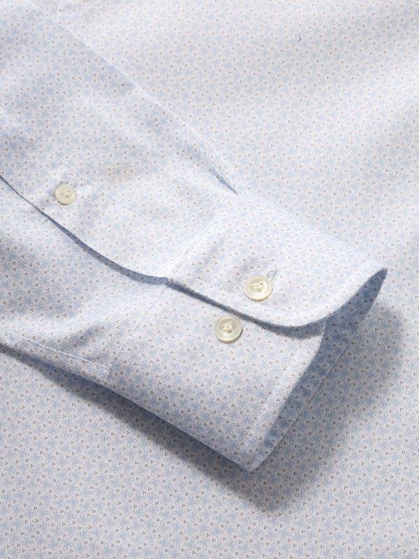 Bassano Sky Printed Full Sleeve Single Cuff Classic Fit Classic Formal Cotton Shirt