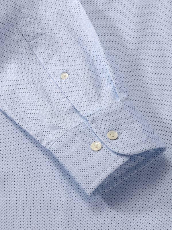 Bassano Sky Printed Full Sleeve Single Cuff Classic Fit Classic Formal Cotton Shirt