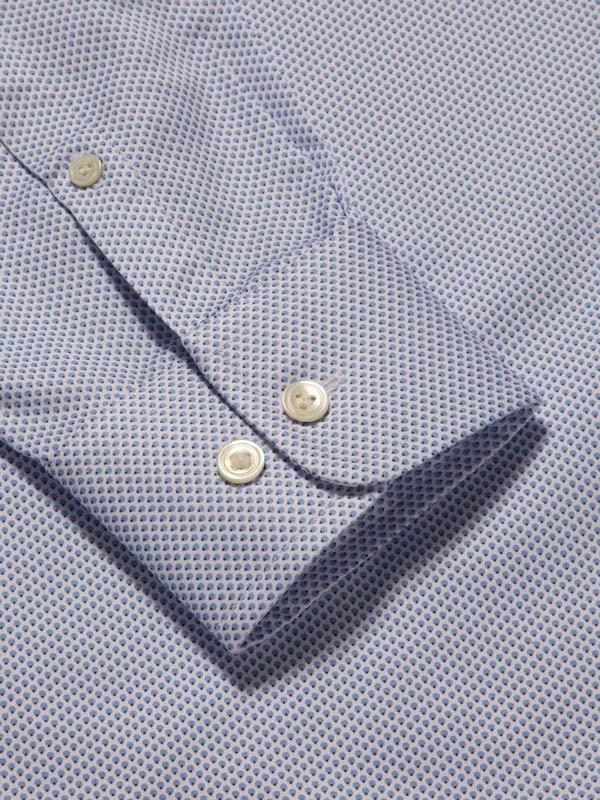 Bassano Sky Printed Full Sleeve Single Cuff Tailored Fit Classic Formal Cotton Shirt
