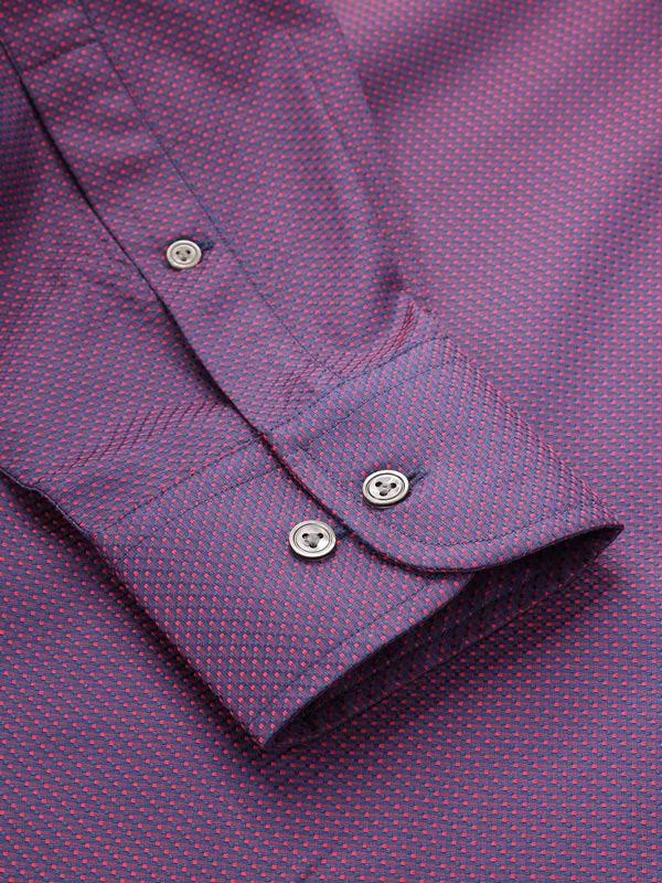 Bruciato Maroon Solid Full Sleeve Single Cuff Classic Fit Semi Formal Dark Two Ply Mercerized Cotton Shirt