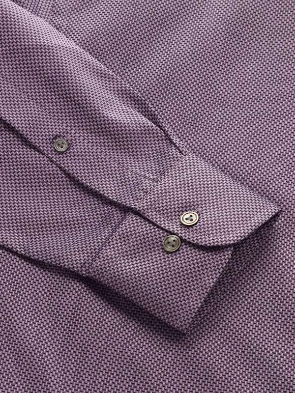 Bruciato Purple Solid Full Sleeve Single Cuff Classic Fit Semi Formal Dark Two Ply Mercerized Cotton Shirt
