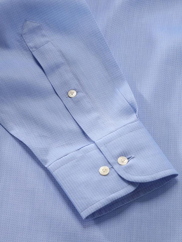 Carletti Blue Solid Full Sleeve Single Cuff Classic Fit Classic Formal Italian 100’s Cotton Shirt