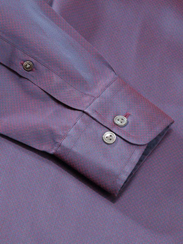 Carletti Maroon Solid Full Sleeve Single Cuff Tailored Fit Semi Formal Dark Italian 100's Cotton Shirt