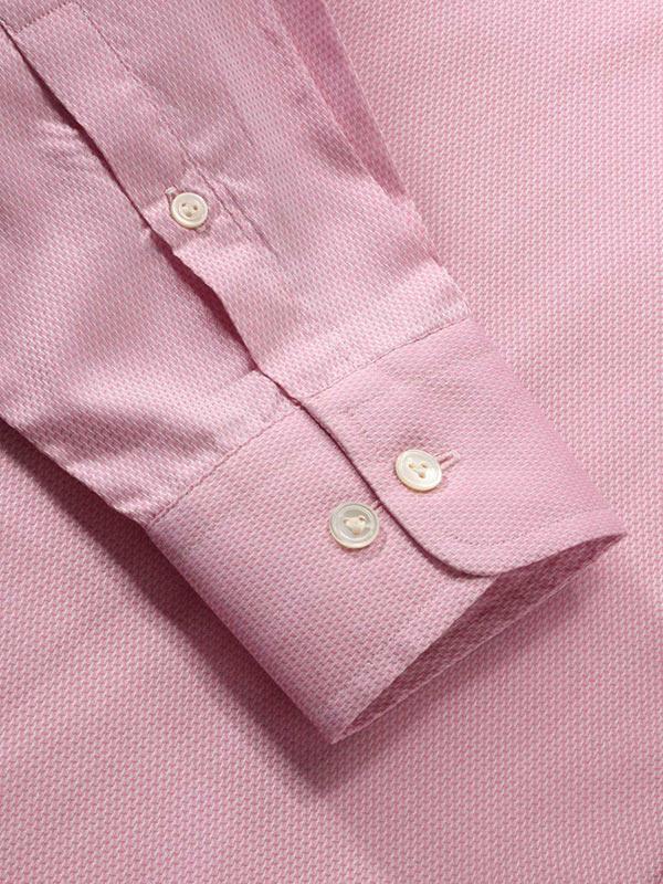 Carletti Pink Solid Full Sleeve Single Cuff Tailored Fit Classic Formal Italian 100’s Cotton Shirt
