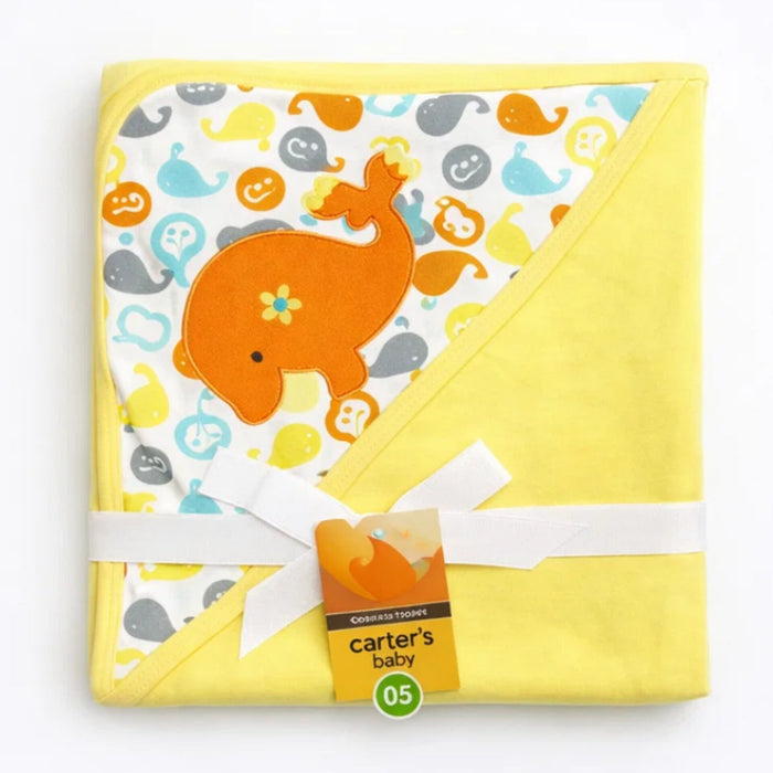 Carte - Hooded Cotton Wrap - Yellow - Fish