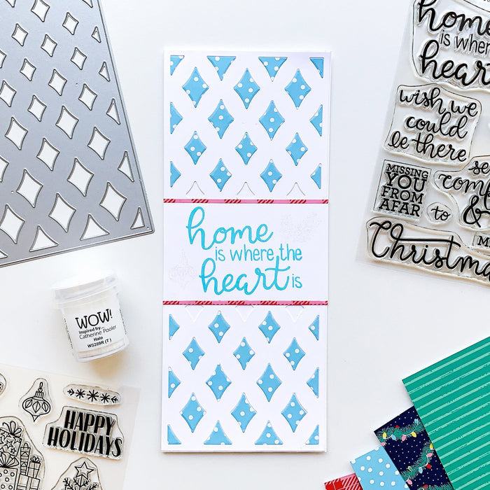 Catherine pooler - Sentiments Stamp Set - Near or Far. This Christmas, whether you find yourself with your family and friends or celebrating at home, the Near or Far Sentiments Stamp Set has just the right thought. This set has warm, hand-lettered mix and match phrases like "sending comfort & peace" and "I'll be home for Christmas". Available at Embellish Away located in Bowmanville Ontario Canada. Slimline card example by Catherine Pooler.