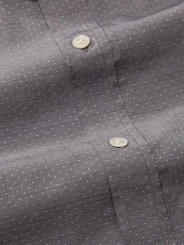 Chianti Black Solid Full Sleeve Single Cuff Tailored Fit Dark Semi Formal Cotton Shirt