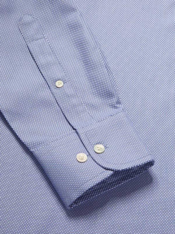 Cione Blue Check Full Sleeve Single Cuff Classic Fit Classic Formal Two Ply Mercerized Cotton Shirt
