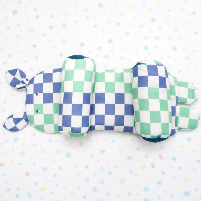 Cotton Baby Head Shaping Pillow for Round Head – Blue & Green | Newborn Flat Head Prevention