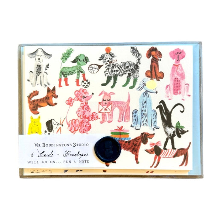 Mr. Boddington notecards, boxed stationery set, A6 folded cards, blank inside note cards, hand-painted note cards, wax seal stationery, paper goods made in NYC, thank you card set, charming stationery, boutique greeting card box