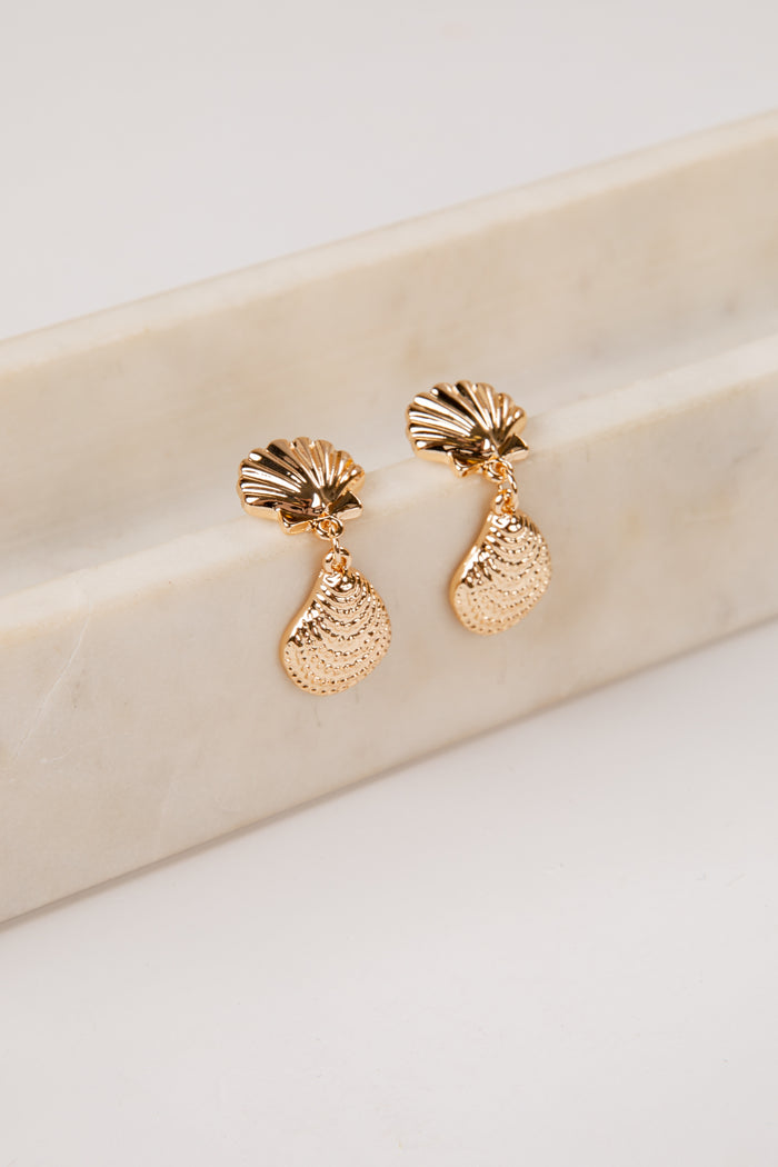 Margot Gold Seashell Drop Earrings