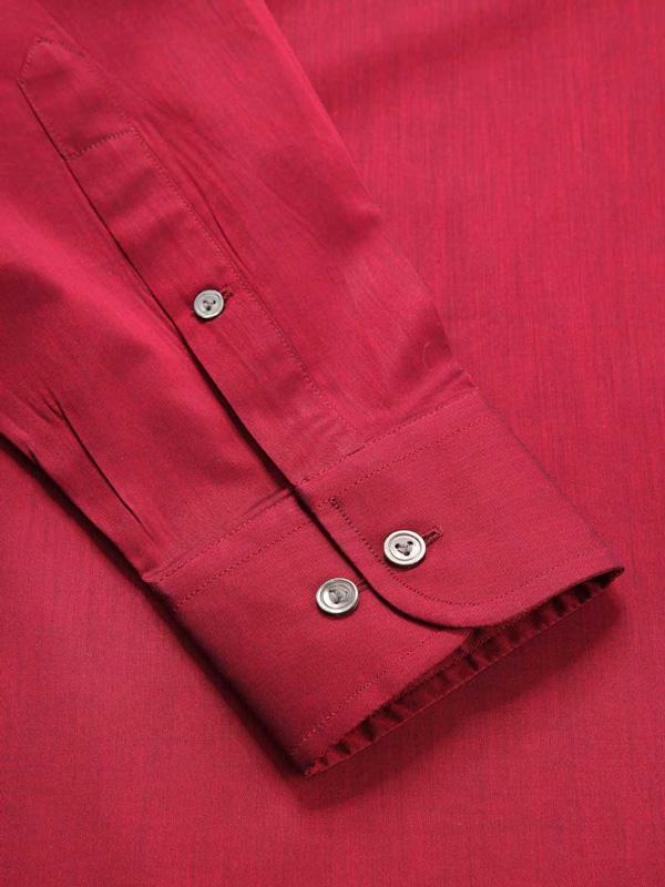 Fine Twill Wine Solid Full Sleeve Single Cuff Classic Fit Semi Formal Dark Super Fine Cotton Shirt