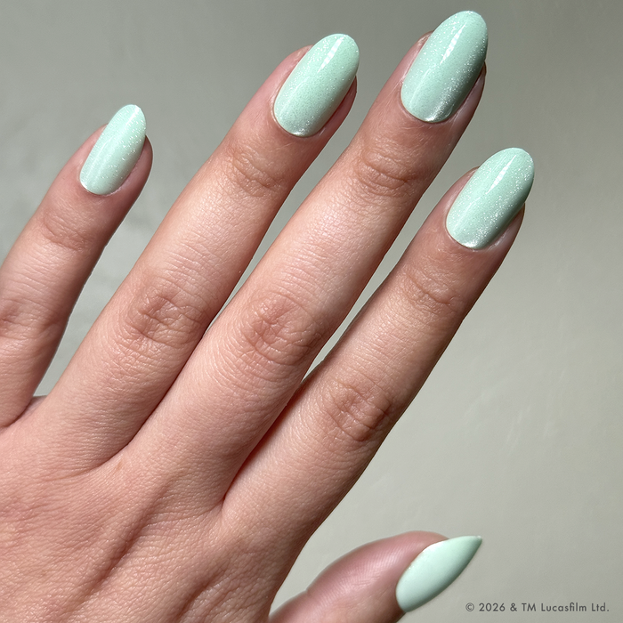 Grogu Green Velvet - Press-Ons | Medium | Oval