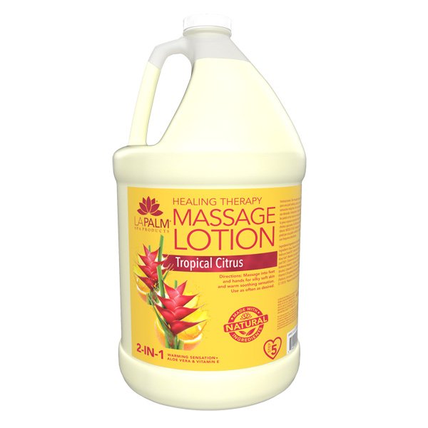 La Palm Healing Therapy Massage Lotion - Tropical Citrus Refill Gallon Size