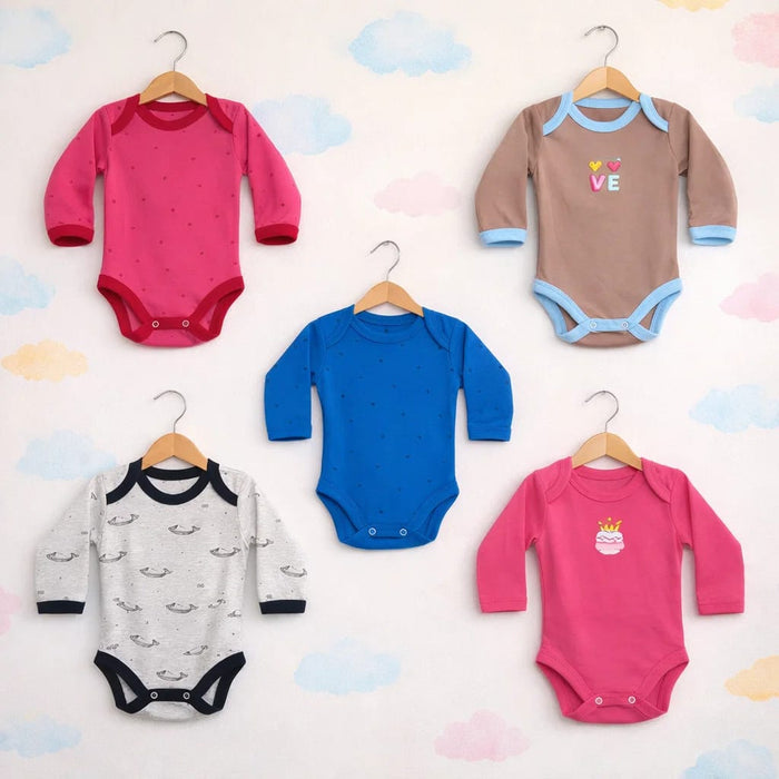 LO - Pack of 5 - Long Sleeve Bodysuits - Love & Crown