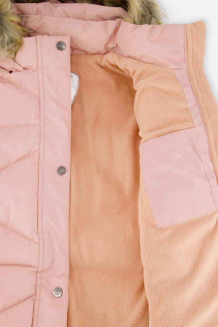 Long Winter Puffer Coat Pale Dusty Pink-3