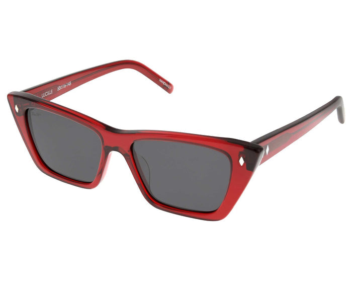 Tres Noir - Lucille - Cranberry - Smoke Lens - Angled