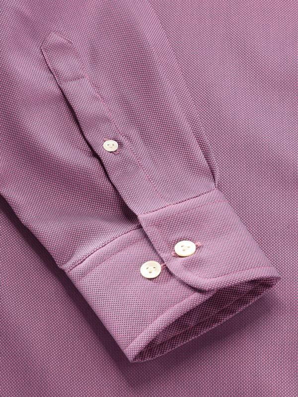 Marzeno Purple Solid Full Sleeve Single Cuff Tailored Fit Semi Formal Dark Two Ply Mercerized Cotton Shirt