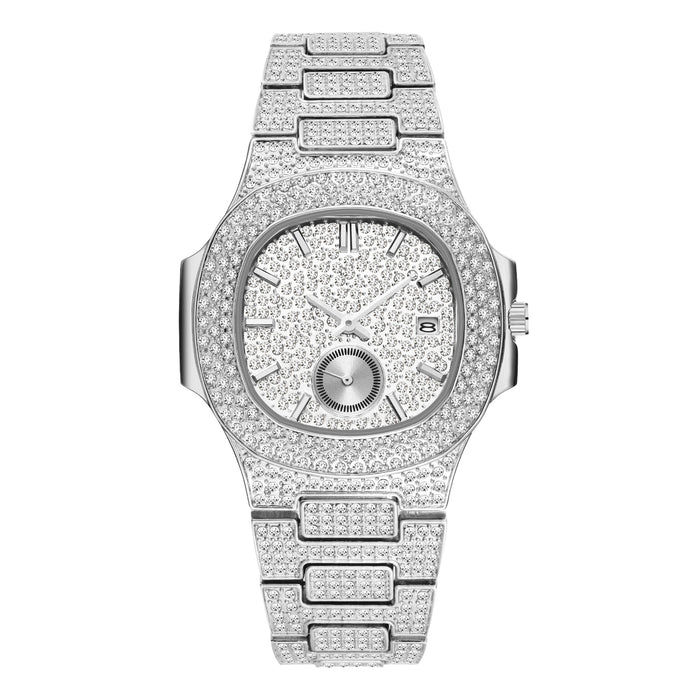 Men's Hip Hop Diamond Watch - Luxury Gold Iced Out Quartz Watch