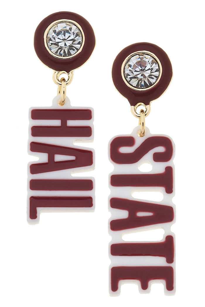 Mississippi State Bulldogs Resin Block Letter Earrings