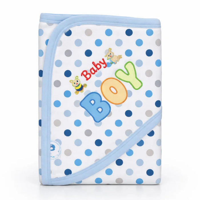 Montaly's - Hooded Cotton Wrap - Blue - Polka - Thailand