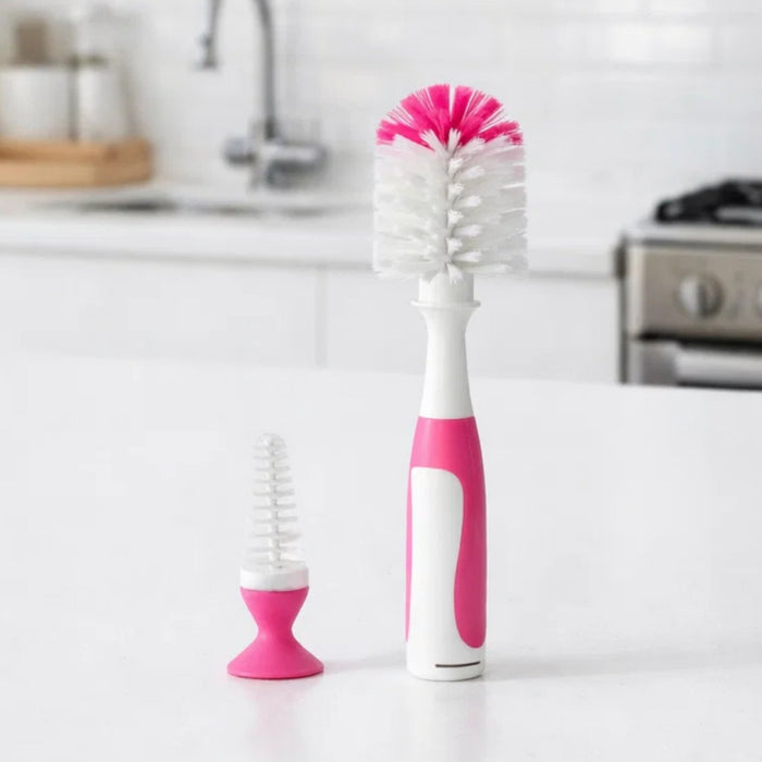 Muknhcin - 2 In 1 - Bottle Cleaning Brush Set - Pink