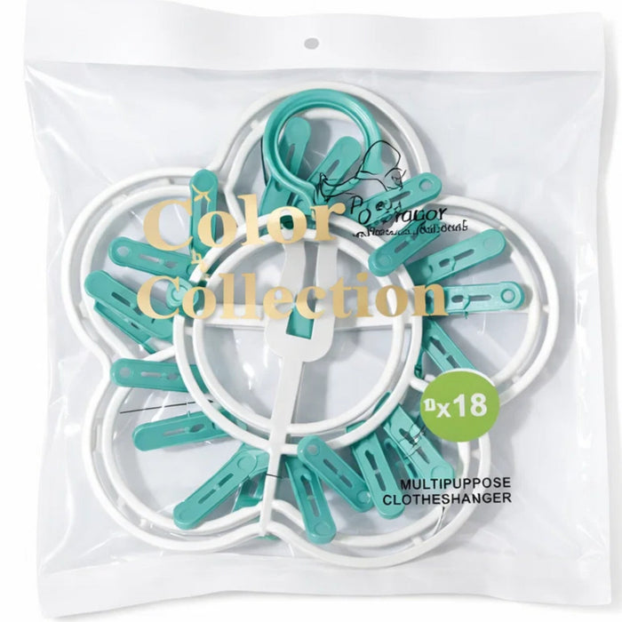Multiuse - Laundry Hangers - Dark Green - 18 Clips