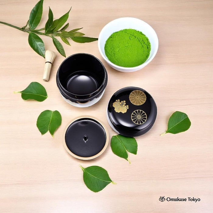 Nakatani Yamanaka Natsume Tea Caddy Black Kodaiji Makie Tea Ceremony Tool