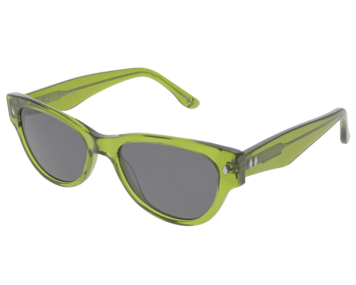 Tres Noir - Opal - Olive Green w/ Smoke Lens - Angled