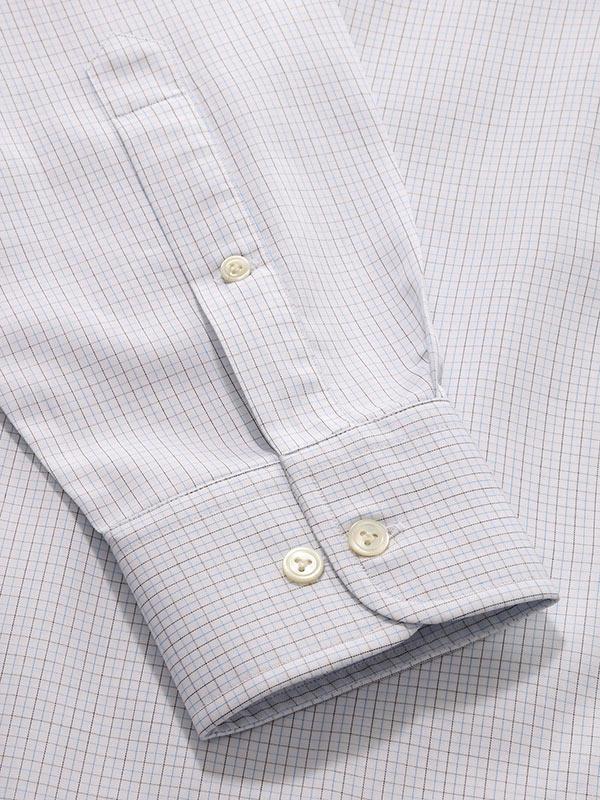 Palladio Blue Check Full Sleeve Single Cuff Classic Fit Classic Formal Super Fine Cotton Shirt