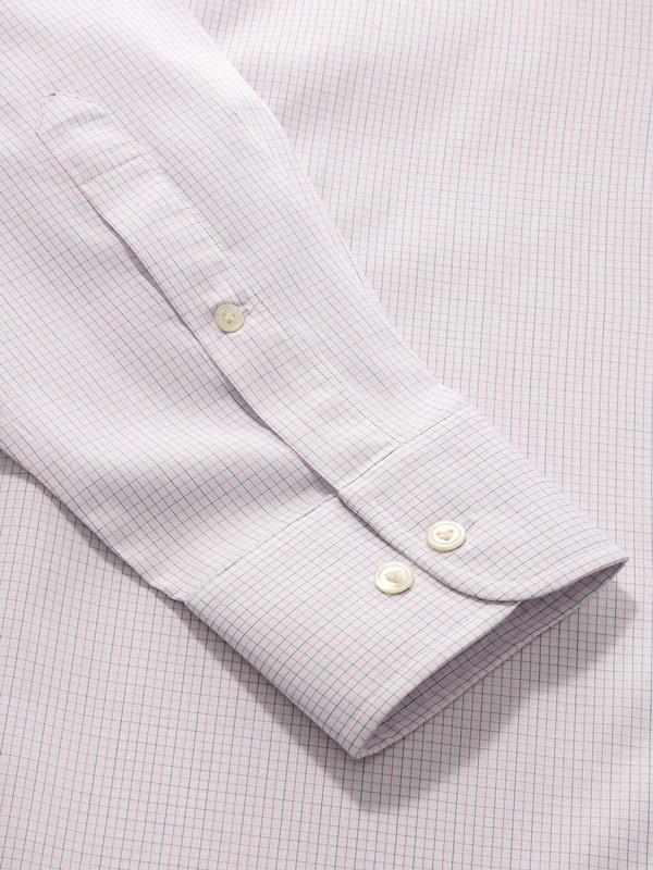 Palladio Pink Check Full Sleeve Single Cuff Classic Fit Classic Formal Super Fine Cotton Shirt