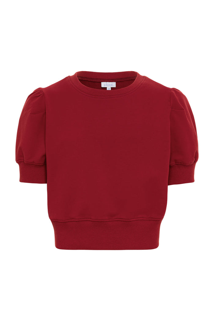 Pleat Riley Sweatshirt-Red