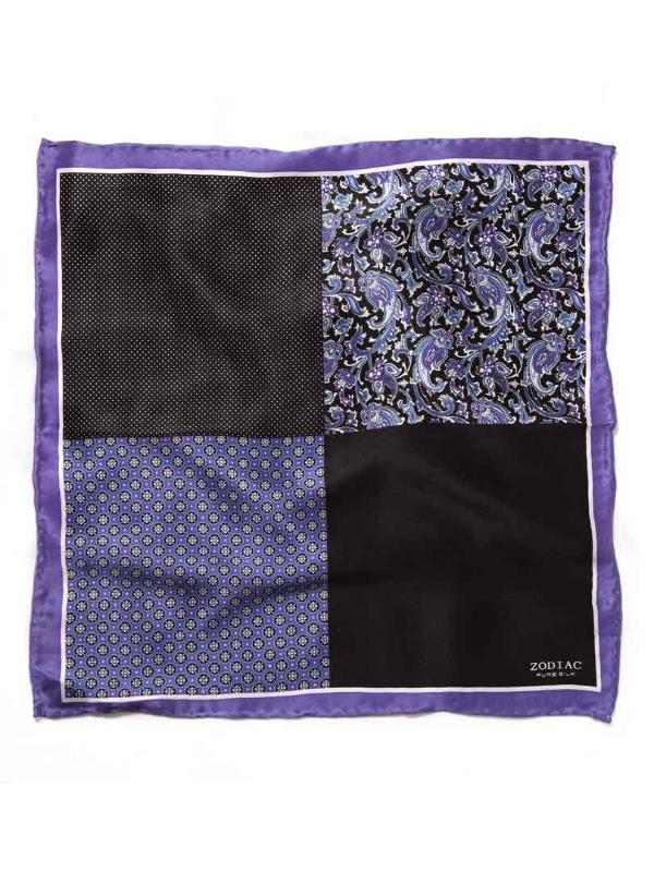 Purple/ Multi 4-in-1 Silk Pocket Square