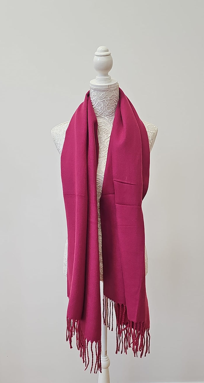 Raspberry Pink Cashmere Blend Scarf