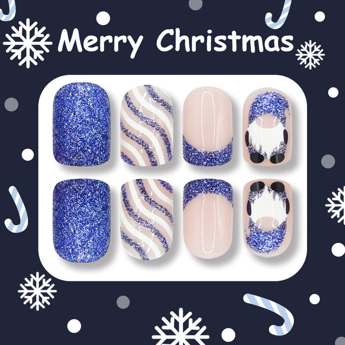 Santa blue glitter