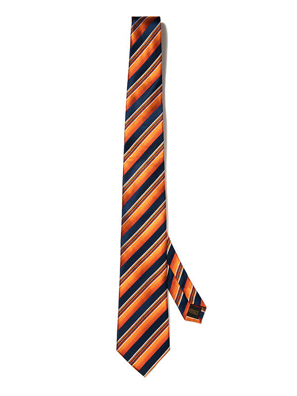 Sicilia Striped Dark Orange Silk Tie